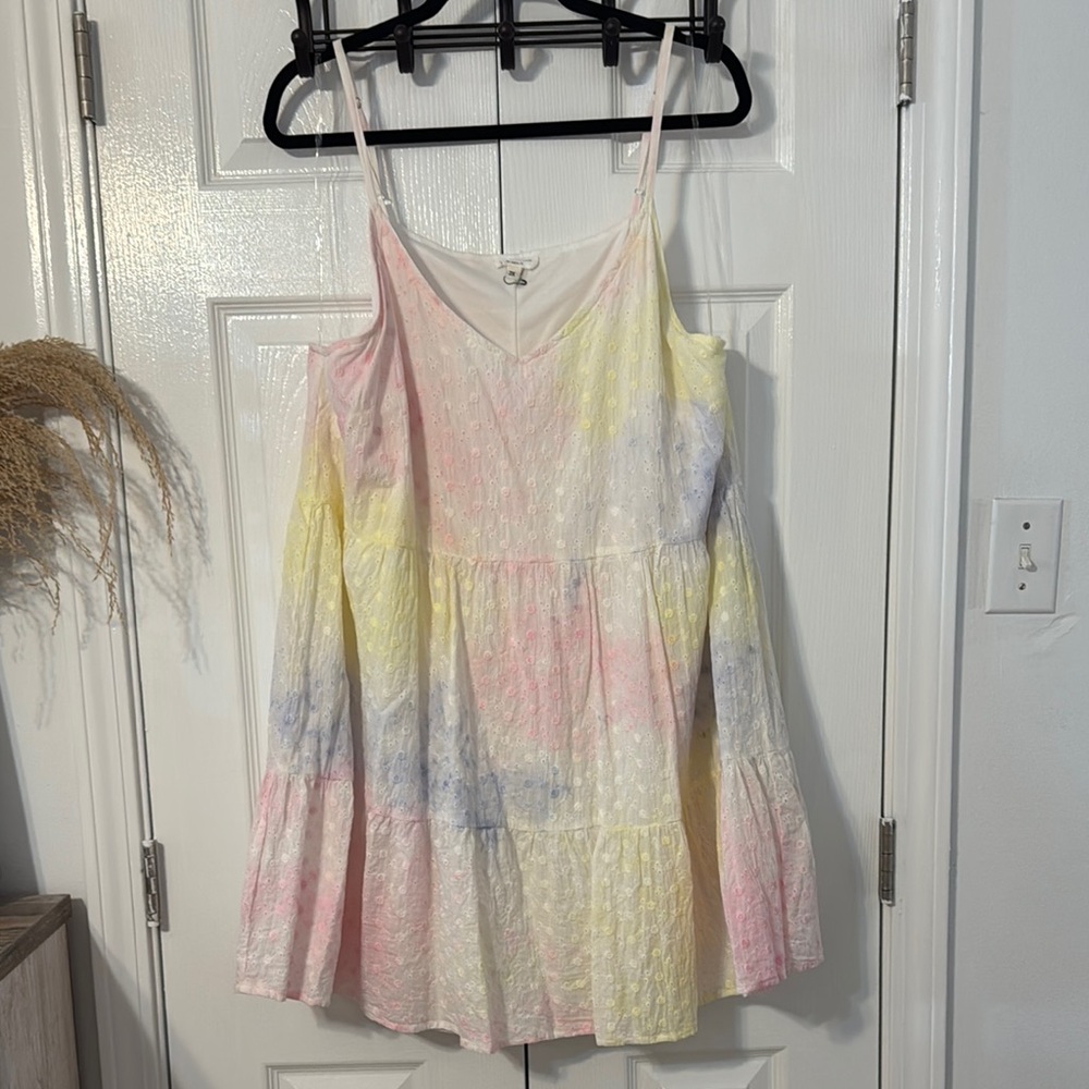 Chic Soul Pastel Tie-Dye Mini Dress